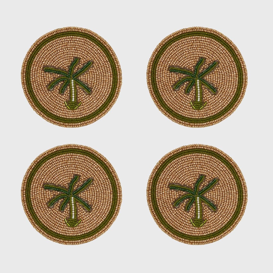 "Palm tree coasters" - Coasters in green by Joanna Buchanan