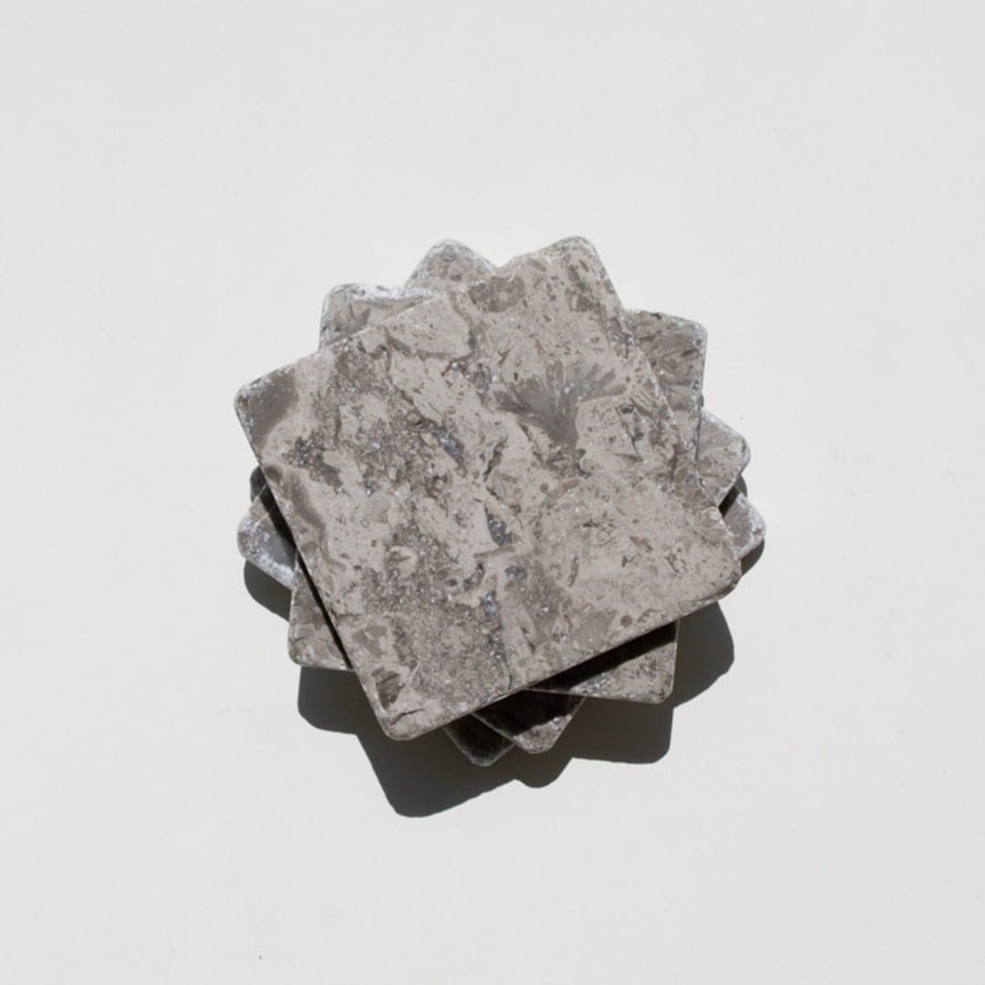 "Marble Coaster Set (FOSSIL)" - Coasters in gray by the parmatile shop