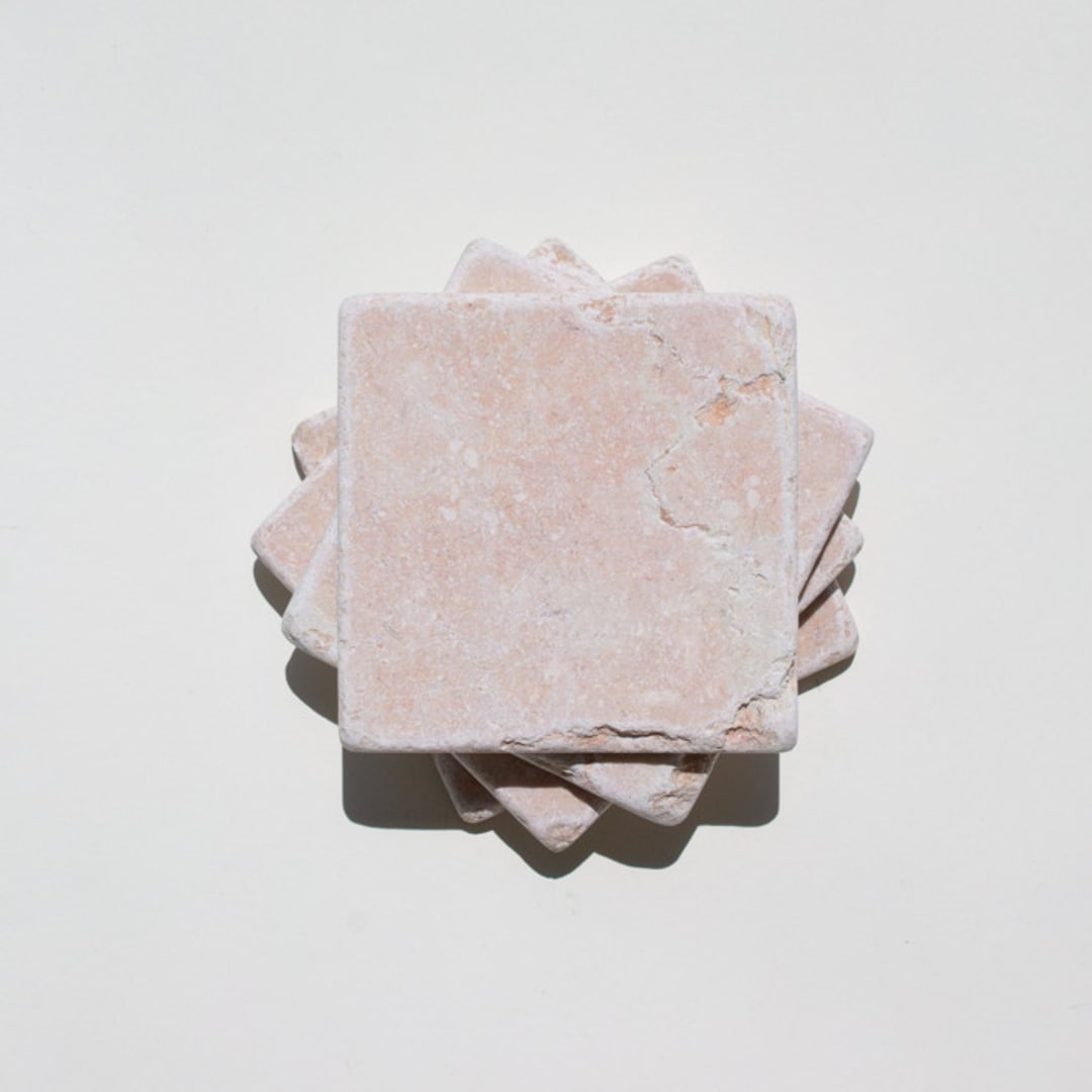 "Marble Coaster Set (PALM COURT)" - Coasters in pink by the parmatile shop
