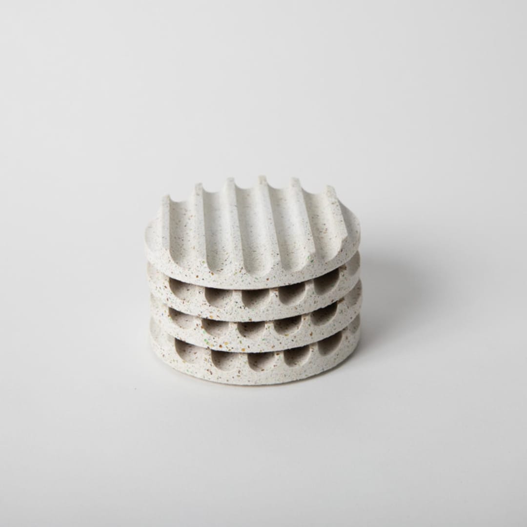 "White Terrazzo Coasters (Set of 4)" - Coasters in white by Pretti.Cool