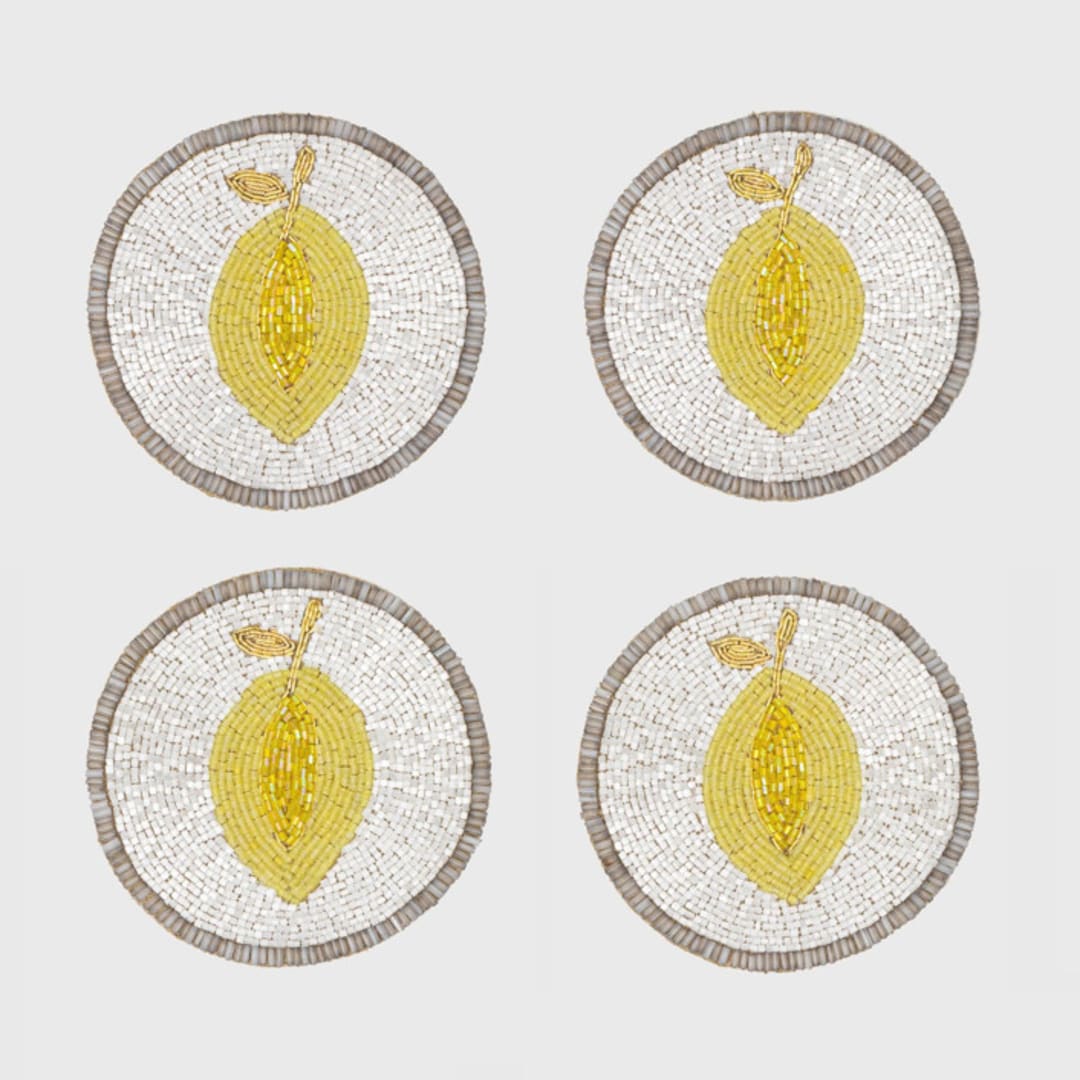 "Lemon coasters" - Coasters in yellow by Joanna Buchanan