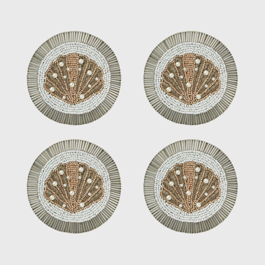 "Shell coasters" - Coasters in gold by Joanna Buchanan