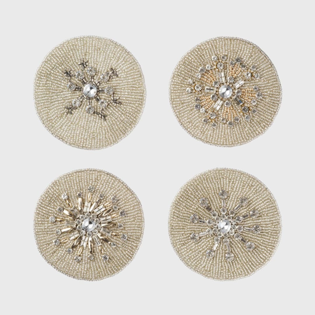 "Snowflake coaster" - Coasters in gold by Joanna Buchanan