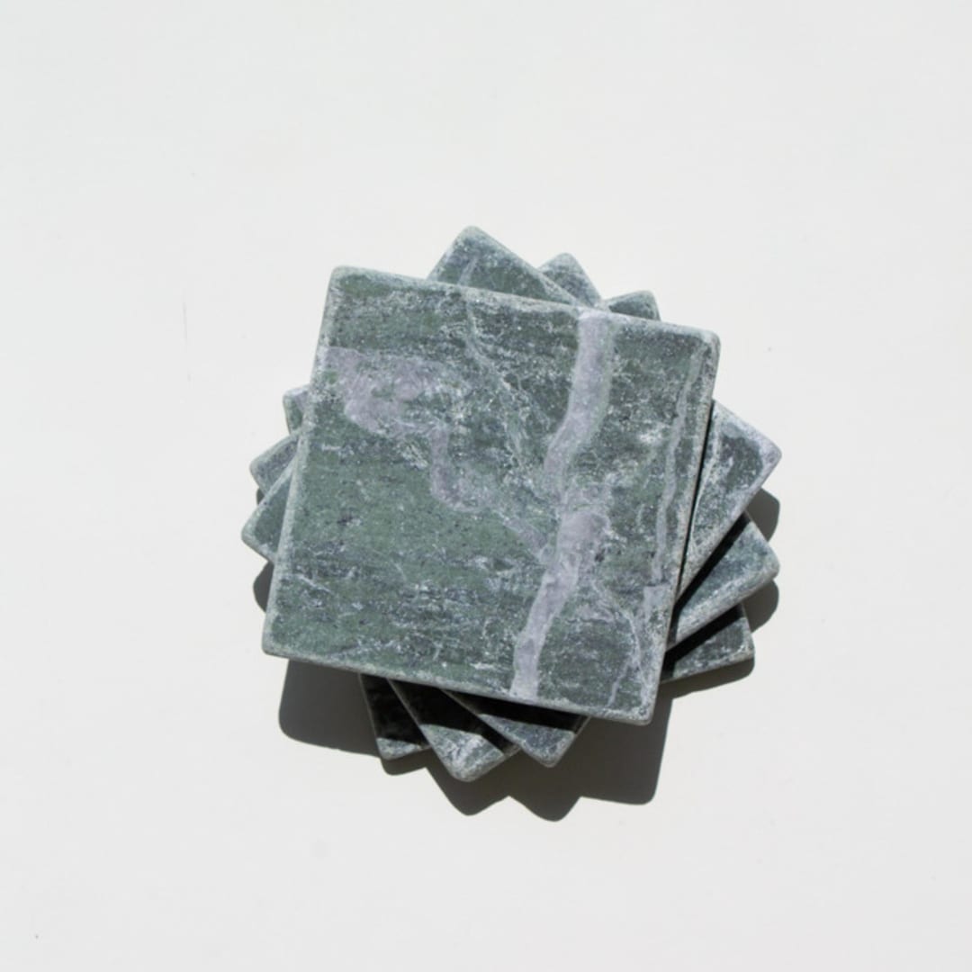 "Marble Coaster Set (RAINFOREST)" - Coasters in green by the parmatile shop