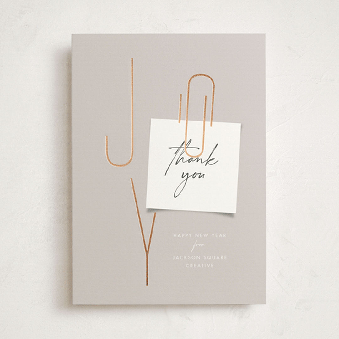 "Joy Note" - Holiday Cards in Tinsel by Amy Payne - Front