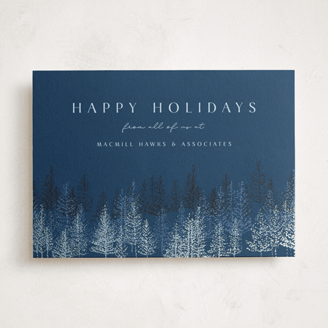 "Pine Pointillism" - Holiday Cards in Midnight by Kaydi Bishop - Front