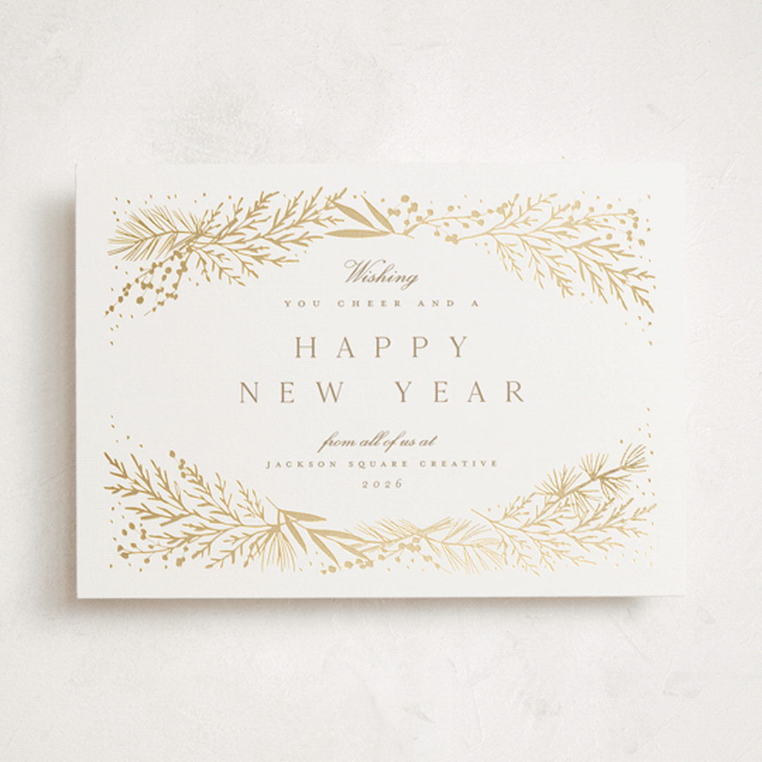 "Spread Cedars" - Holiday Cards in Snow by Amy Kross - Front