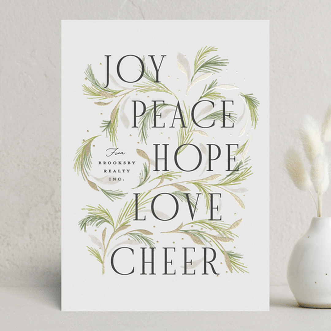 "Flora" - Holiday Cards in Greenery by Erin L. Wilson - Front