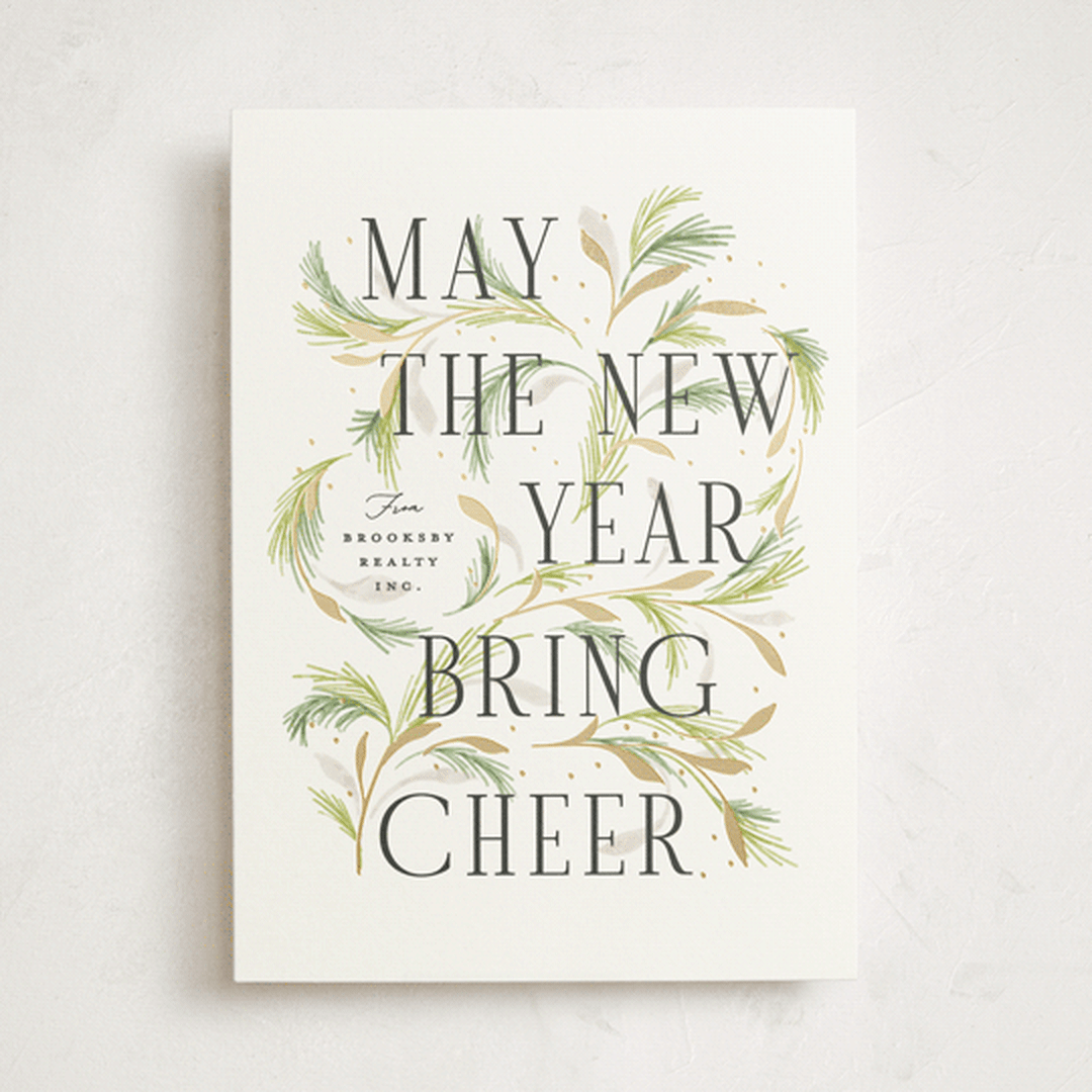 "Flora" - Holiday Cards in Greenery by Erin L. Wilson - Front