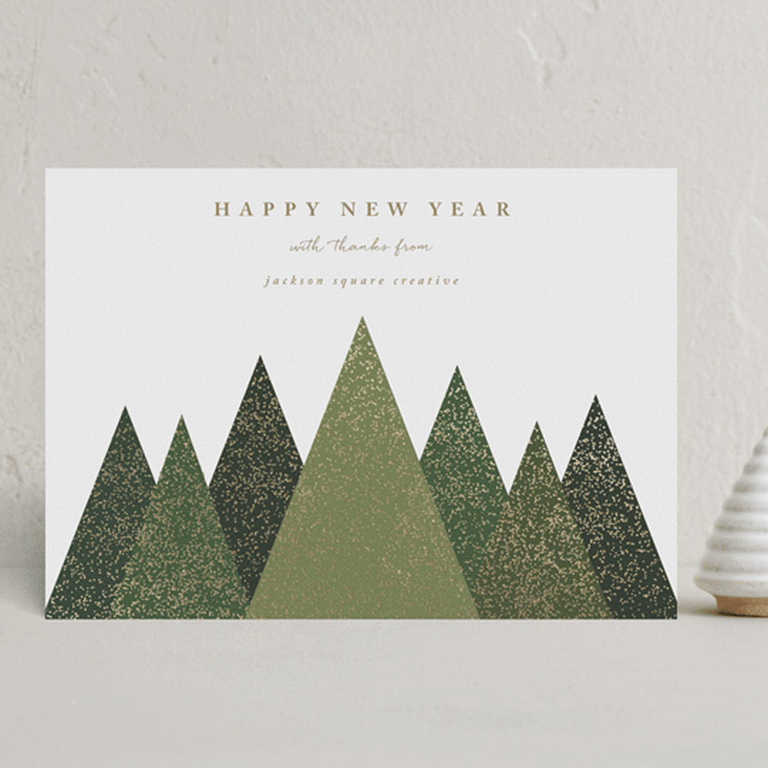 "Shimmering Christmas Trees" - Holiday Cards in Fir by Roopali - Front