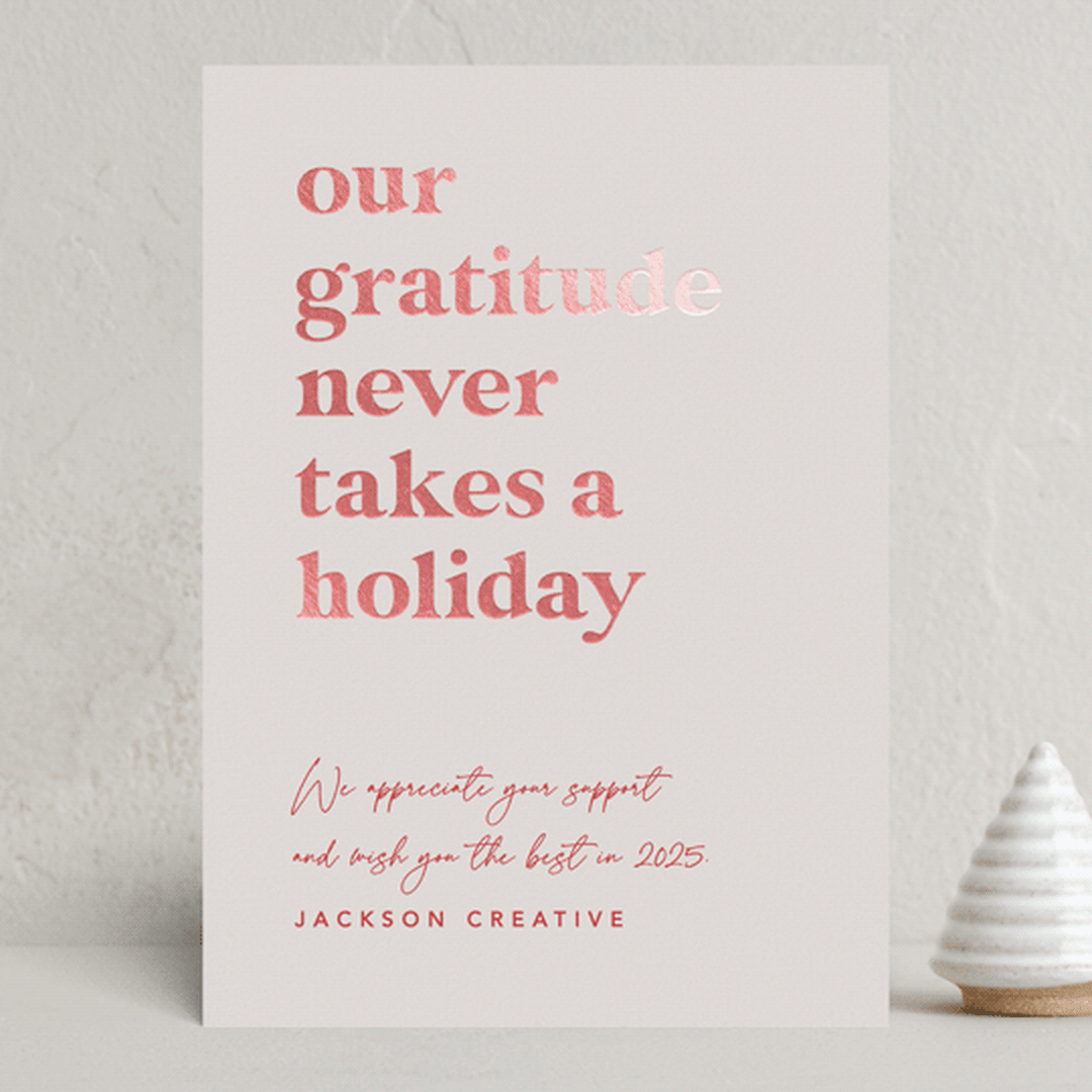 "Always Grateful" - Holiday Cards in Candy Cane by Louise Kay - Front