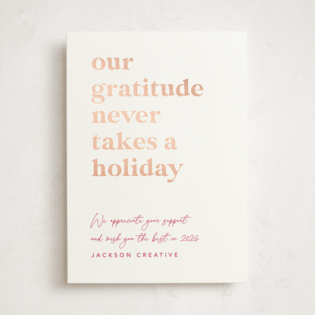 "Always Grateful" - Holiday Cards in Sugar Plum by Louise Kay - Front