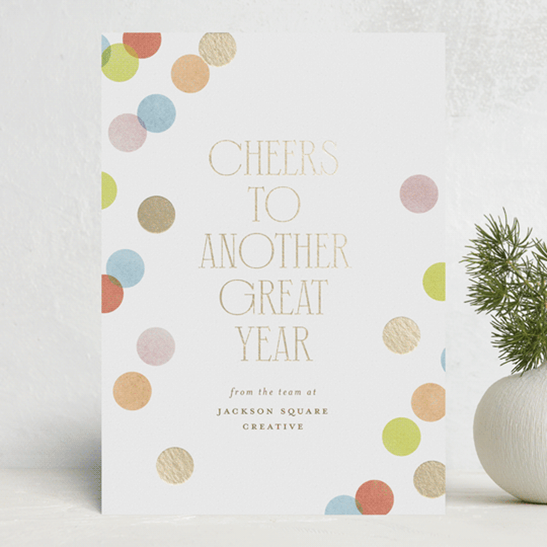 "Confetti Dots" - Holiday Cards in Candy by Ellen Schlegelmilch - Front