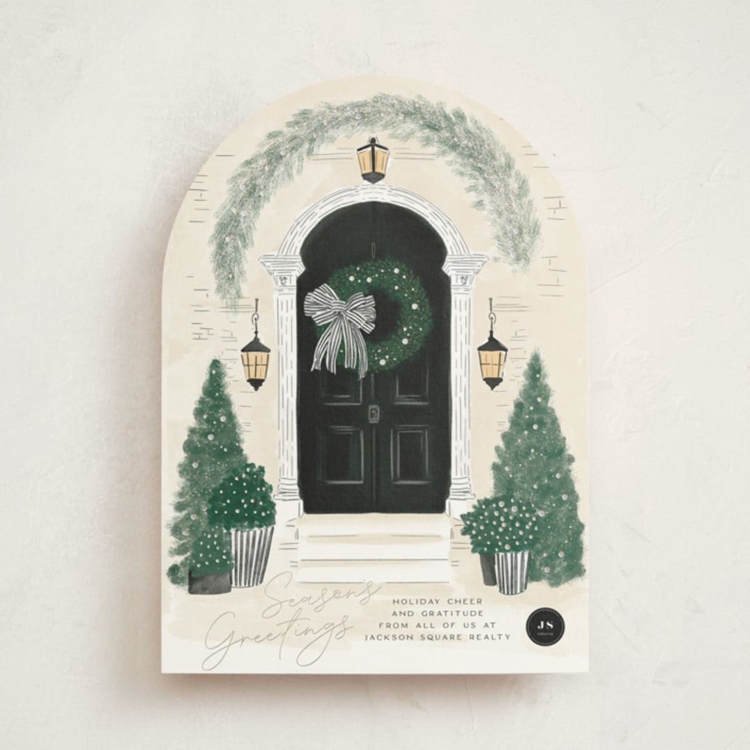 "A Door" - Holiday Cards in Noir by Jenna Holcomb - Front