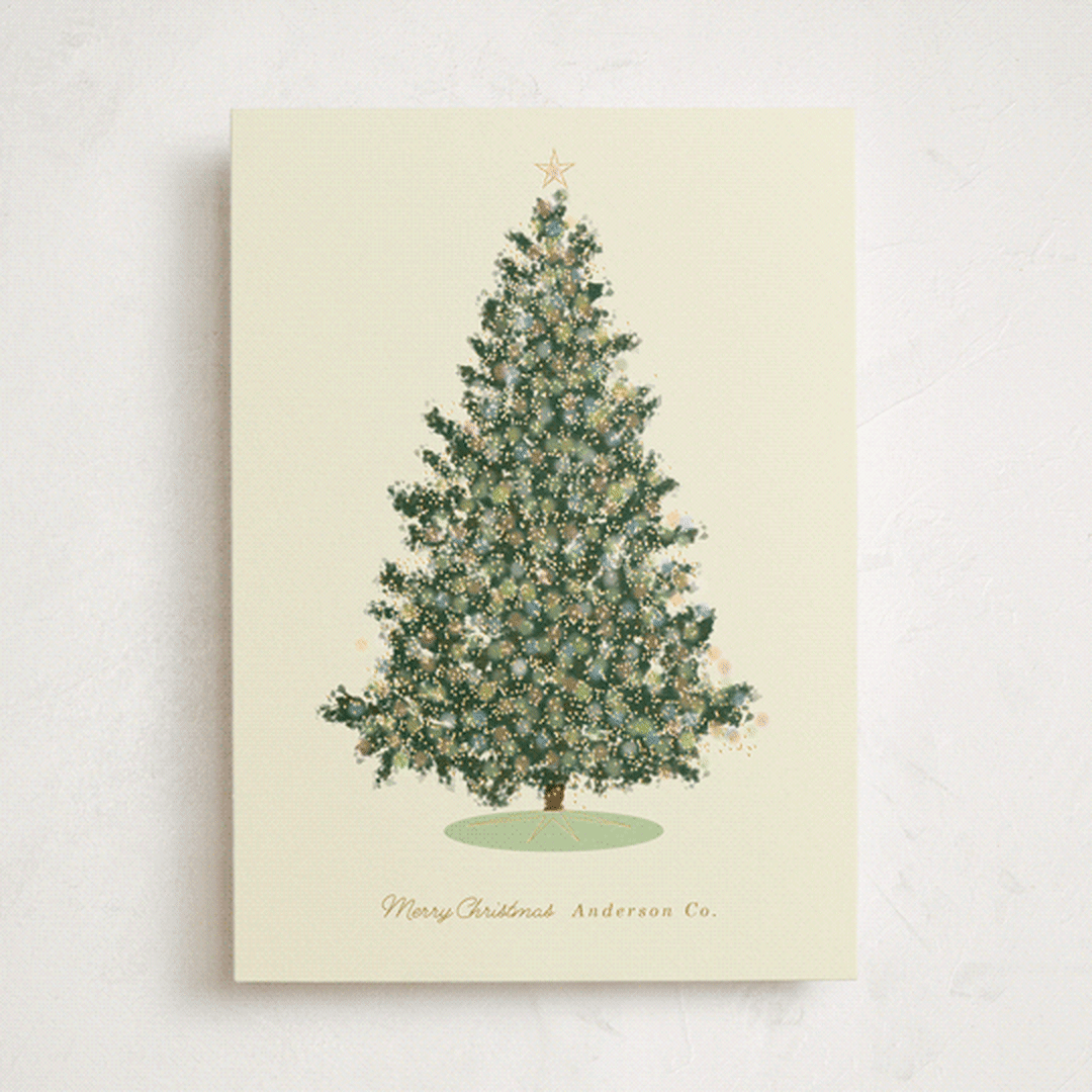 "pastel tree" - Holiday Cards in Chardonnay by Baumbirdy - Front