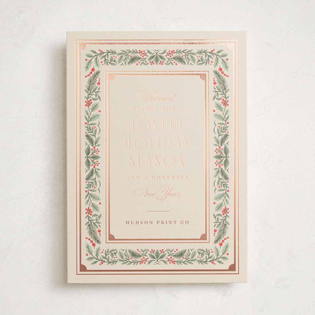 "Festive Trim" - Holiday Cards in Antique by Kristen Smith - Front