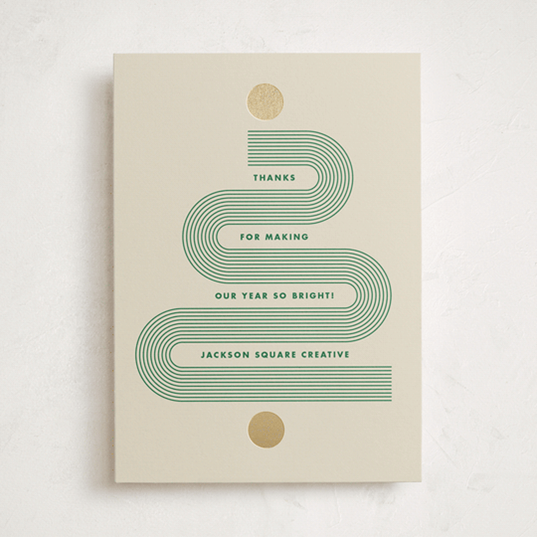 "Bauhaus Tree" - Holiday Cards in Pine by Holly Whitcomb - Front