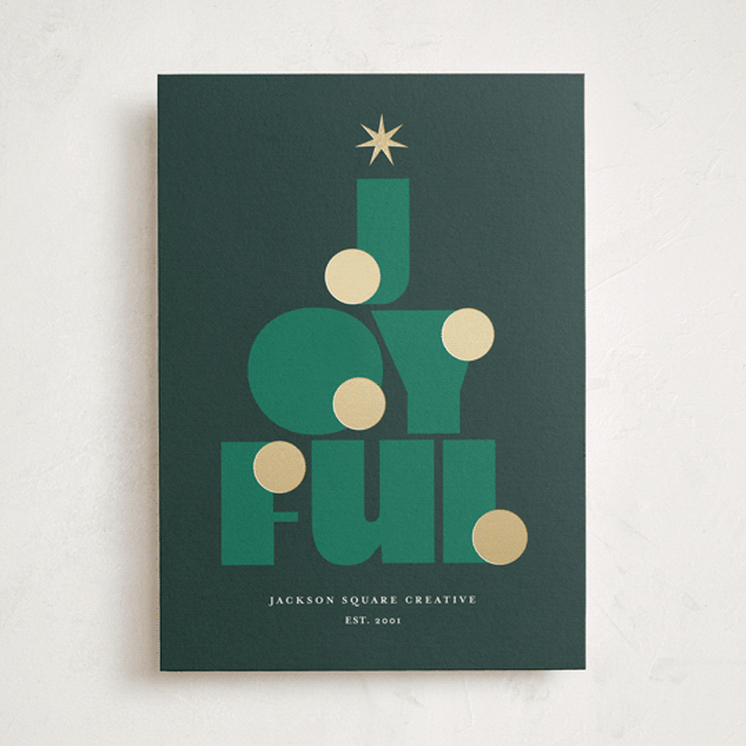 "joy tree" - Holiday Cards in Evergreen by Lori Wemple - Front