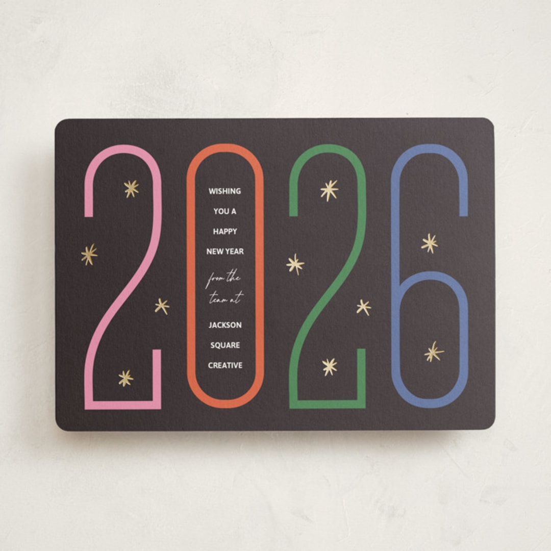 "Number Game" - Holiday Cards in Midnight by Inkblot Design - Front