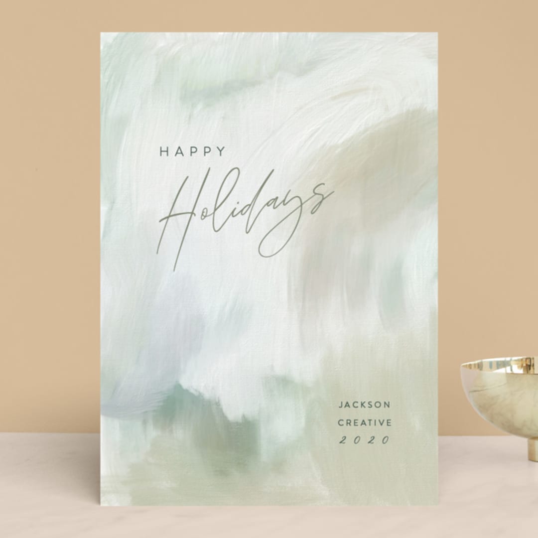 "Pastoral Canvas" - Holiday Cards in Seagrass by Hooray Creative - Front