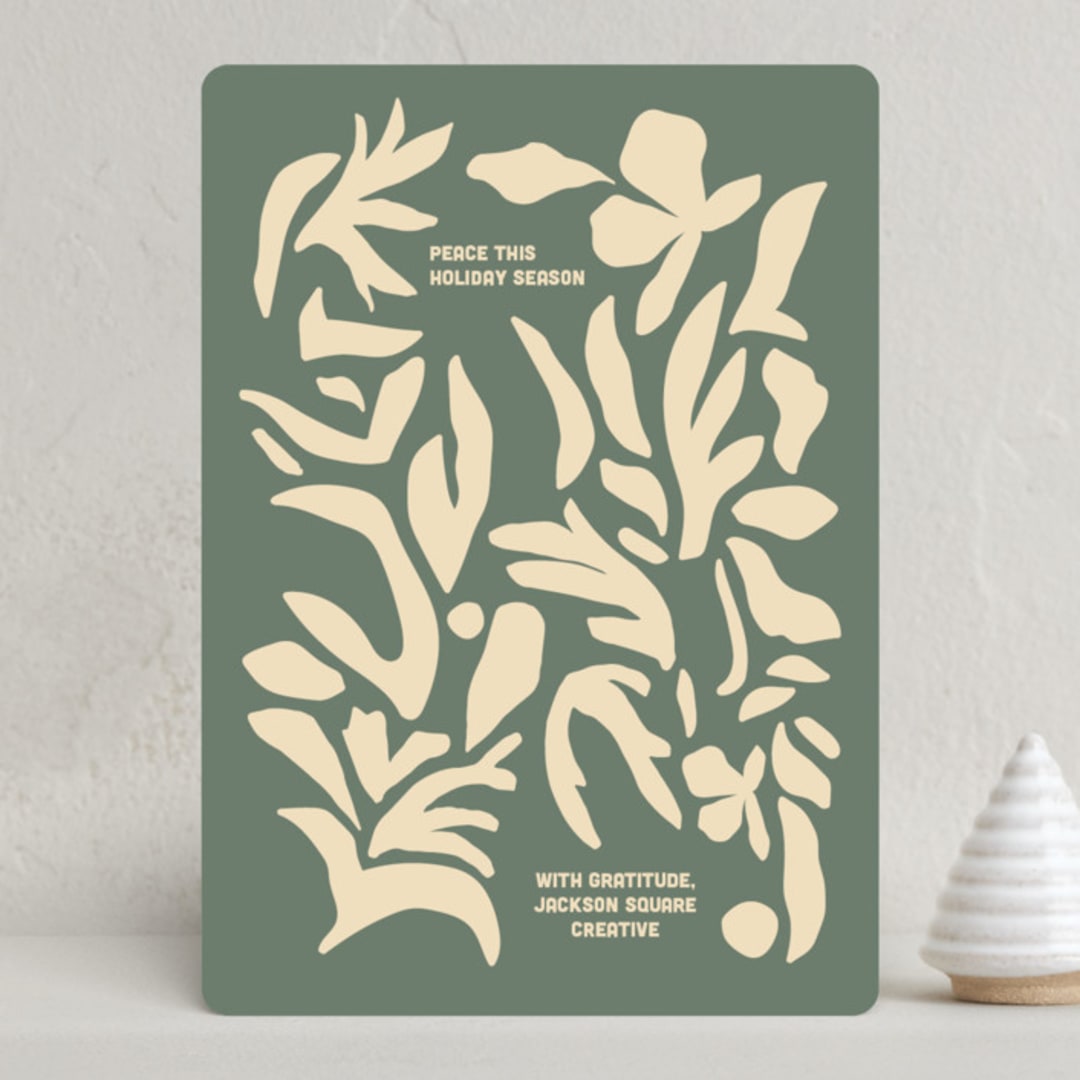 "Peace This Holiday Season" - Holiday Cards in Balsam by Molly Lloyd - Front