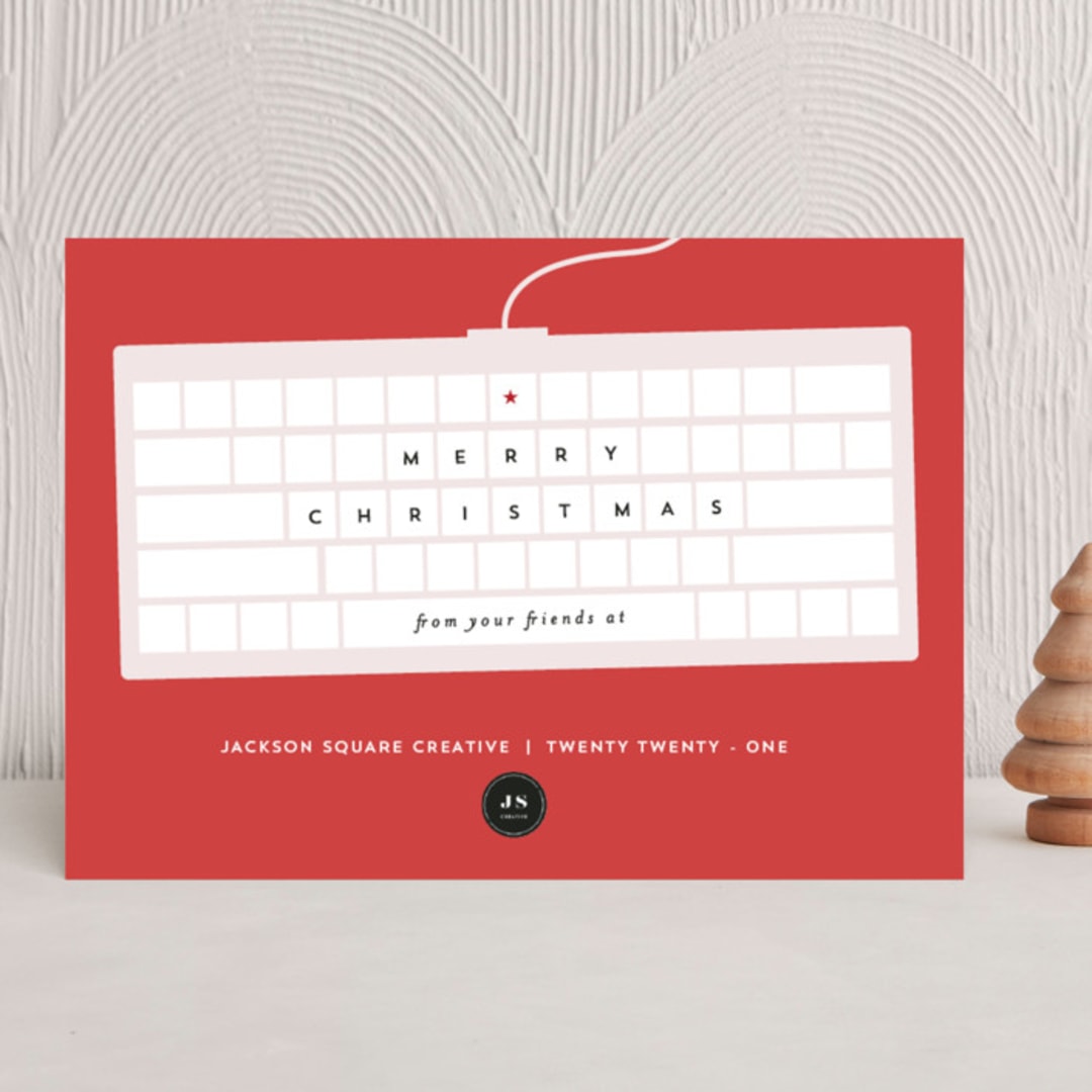 "Keypad wishes" - Holiday Cards in CandyCane by Anupama - Front