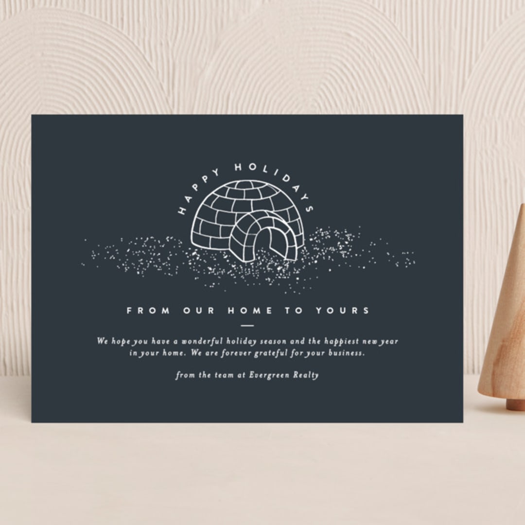 "Igloo Home" - Holiday Cards in Midnight by Amy Payne - Front