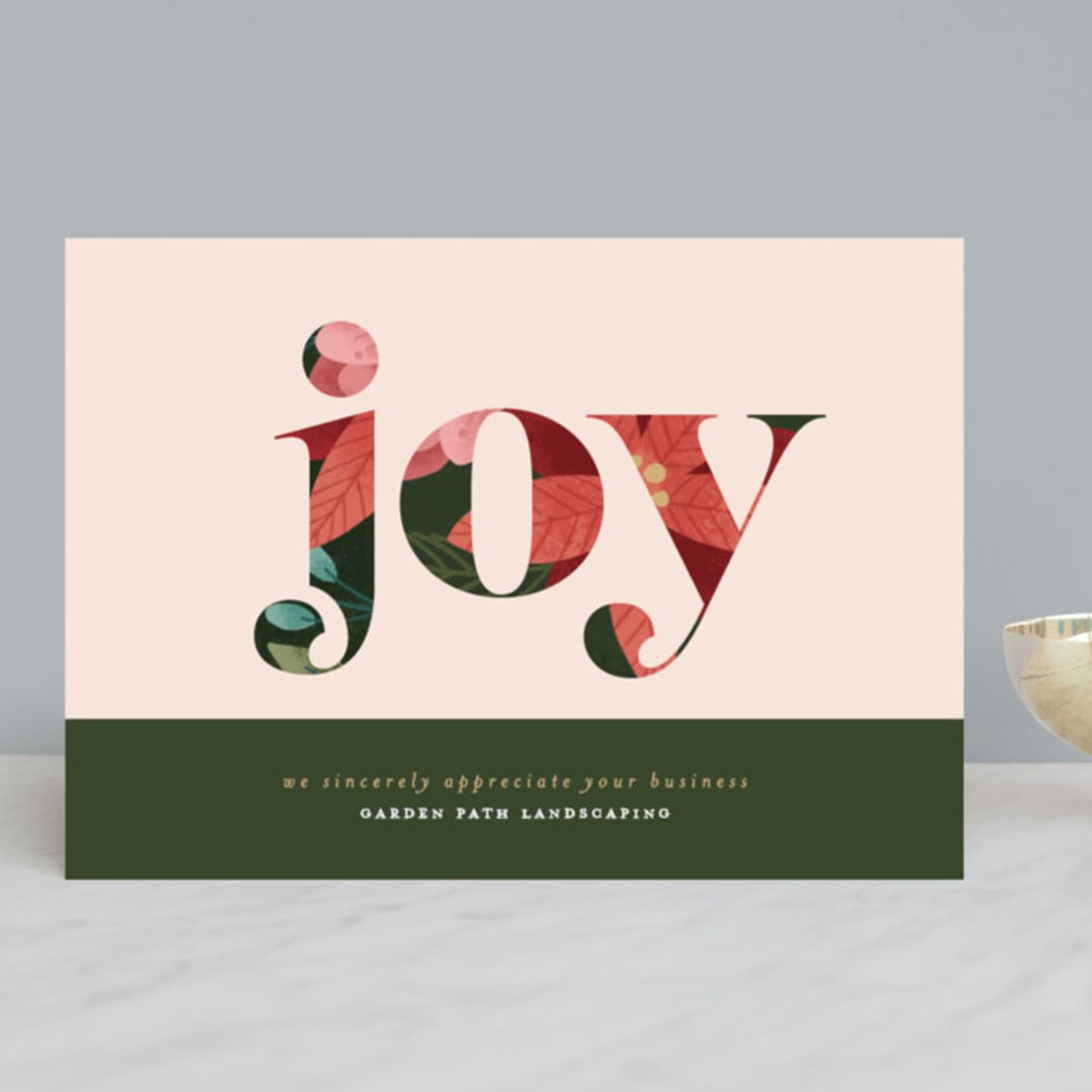 "garden joy" - Holiday Cards in Wreath by Susan Zinader - Front
