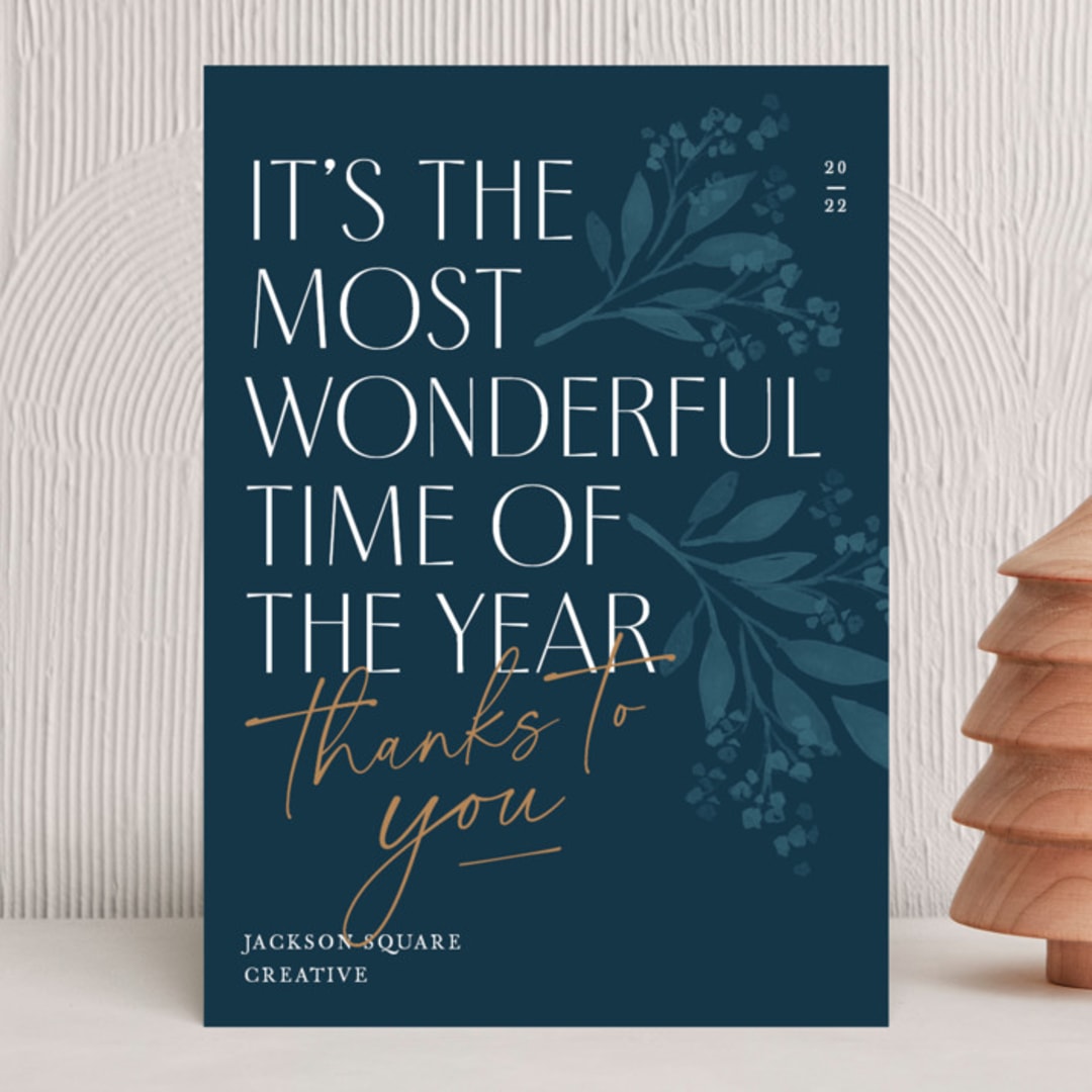 "Thanks to You" - Holiday Cards in Bluespruce by Robert and Stella - Front