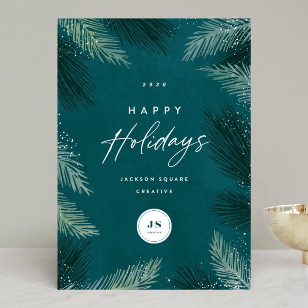 "Seasonal Foliage" - Holiday Cards in Evergreen by Hooray Creative - Front