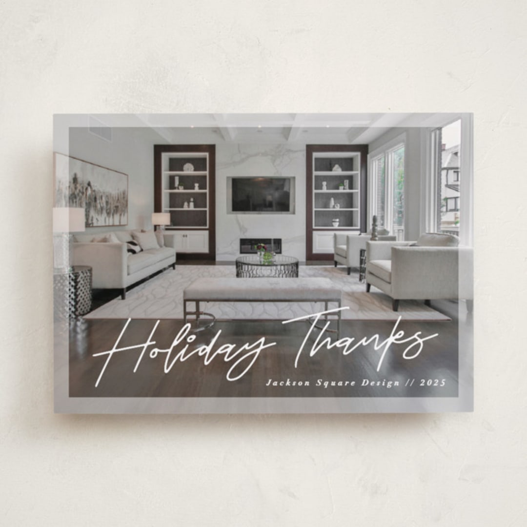 "Holiday Thanks!" - Holiday Cards in Snow by Pine Street Creative - Front