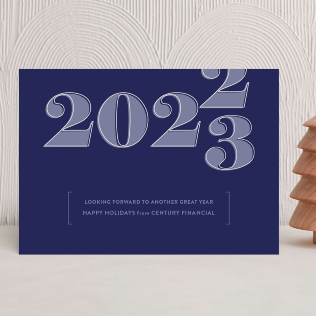 "Great Year" - Holiday Cards in Black Berry by Alexandra Cohn - Front