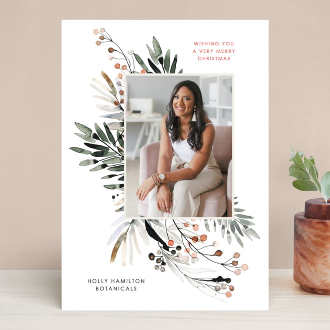 "Holiday Botanicals" - Holiday Cards in Pine by amanda lawrence - Front