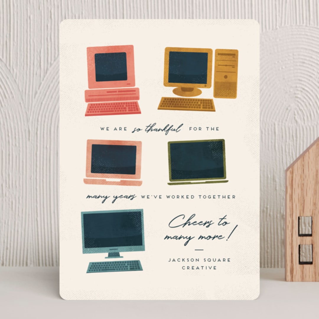 "Computer Years" - Holiday Cards in Ivory by Amy Payne - Front