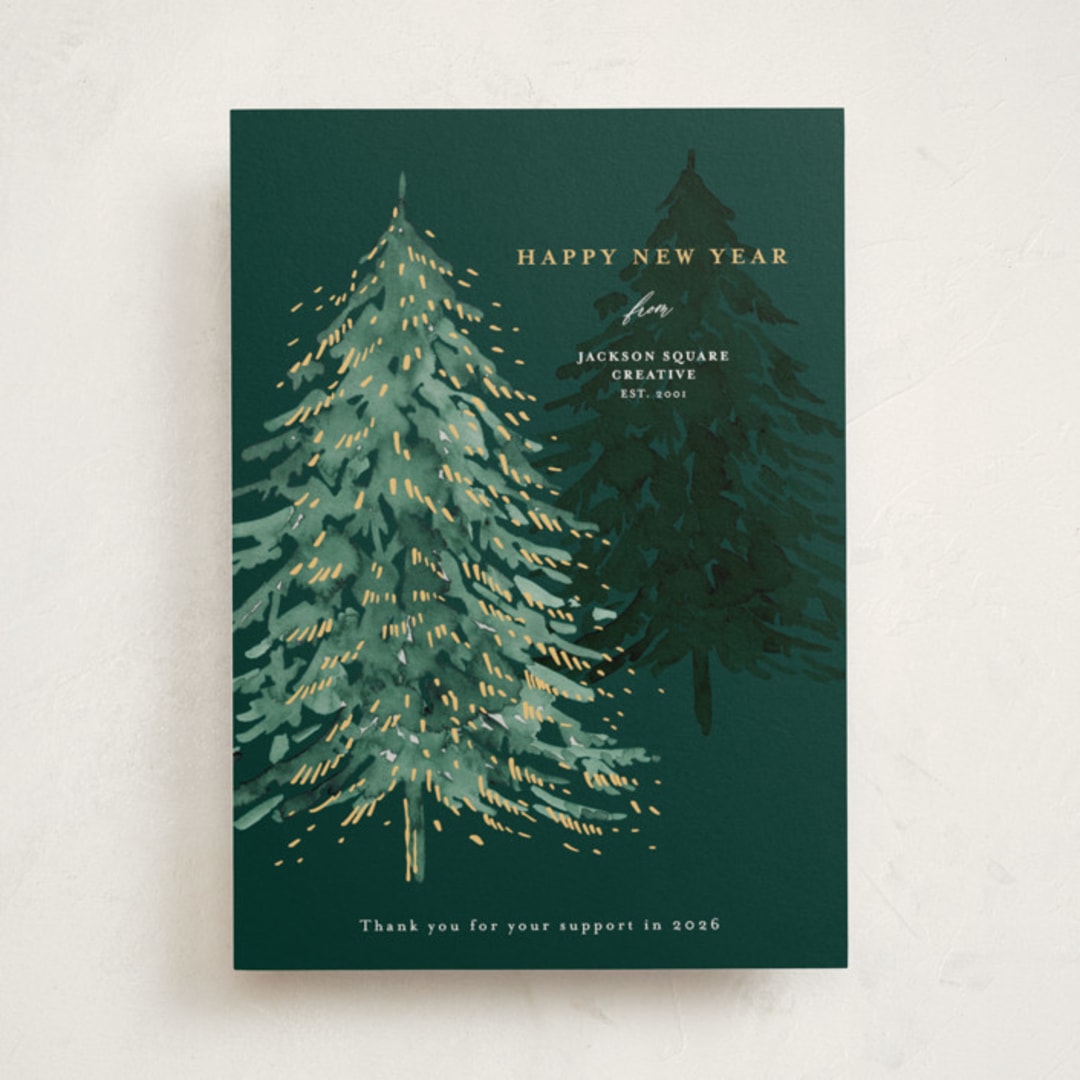 "Midnight Tree" - Holiday Cards in Pine by frau brandt - Front