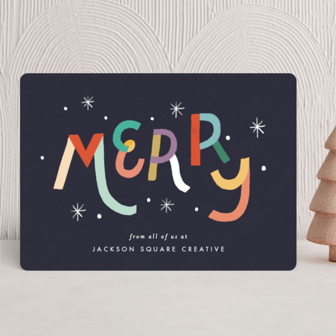 "Merry Lettering" - Holiday Cards in Multicolored by Bethan - Front