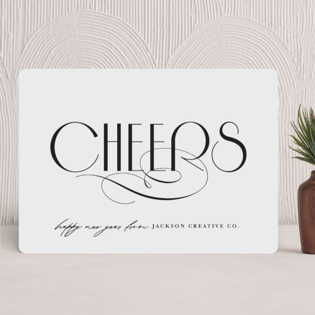 "Chic Cheers" - Holiday Cards in Tinsel by Louise Kay - Front