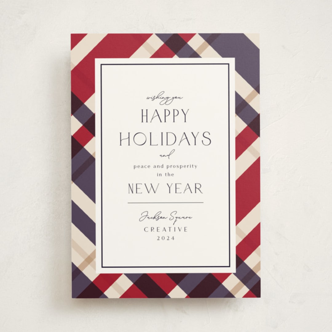 "Plaid Suit Holiday" - Holiday Cards in Marine by Chris Griffith - Front