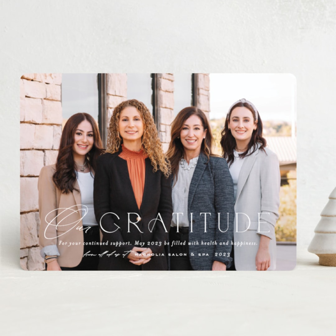 "Our Gratitude" - Holiday Cards in Snowflakes by Ana Sharpe - Front