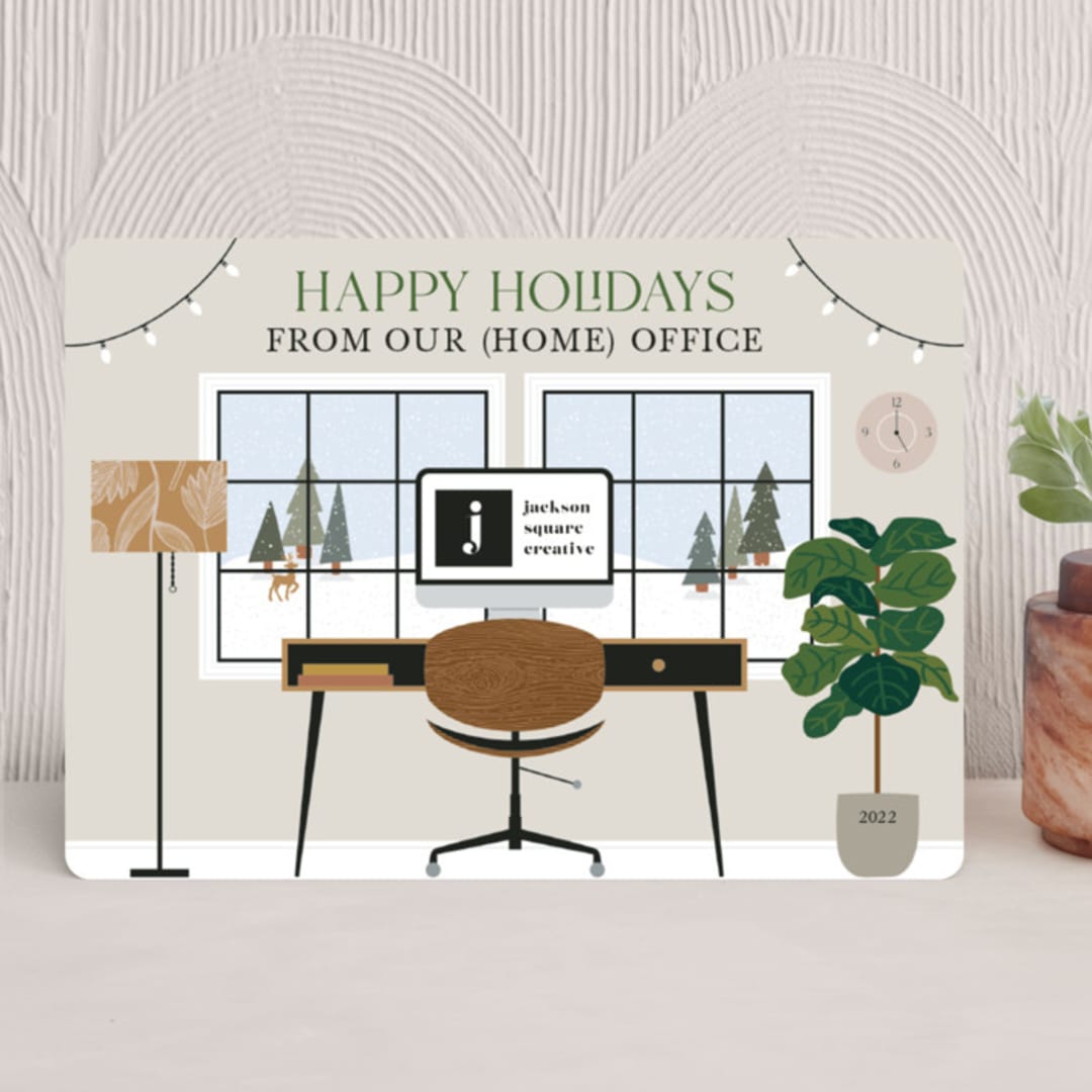 "Home Office" - Holiday Cards in Natural by Beth Schneider - Front