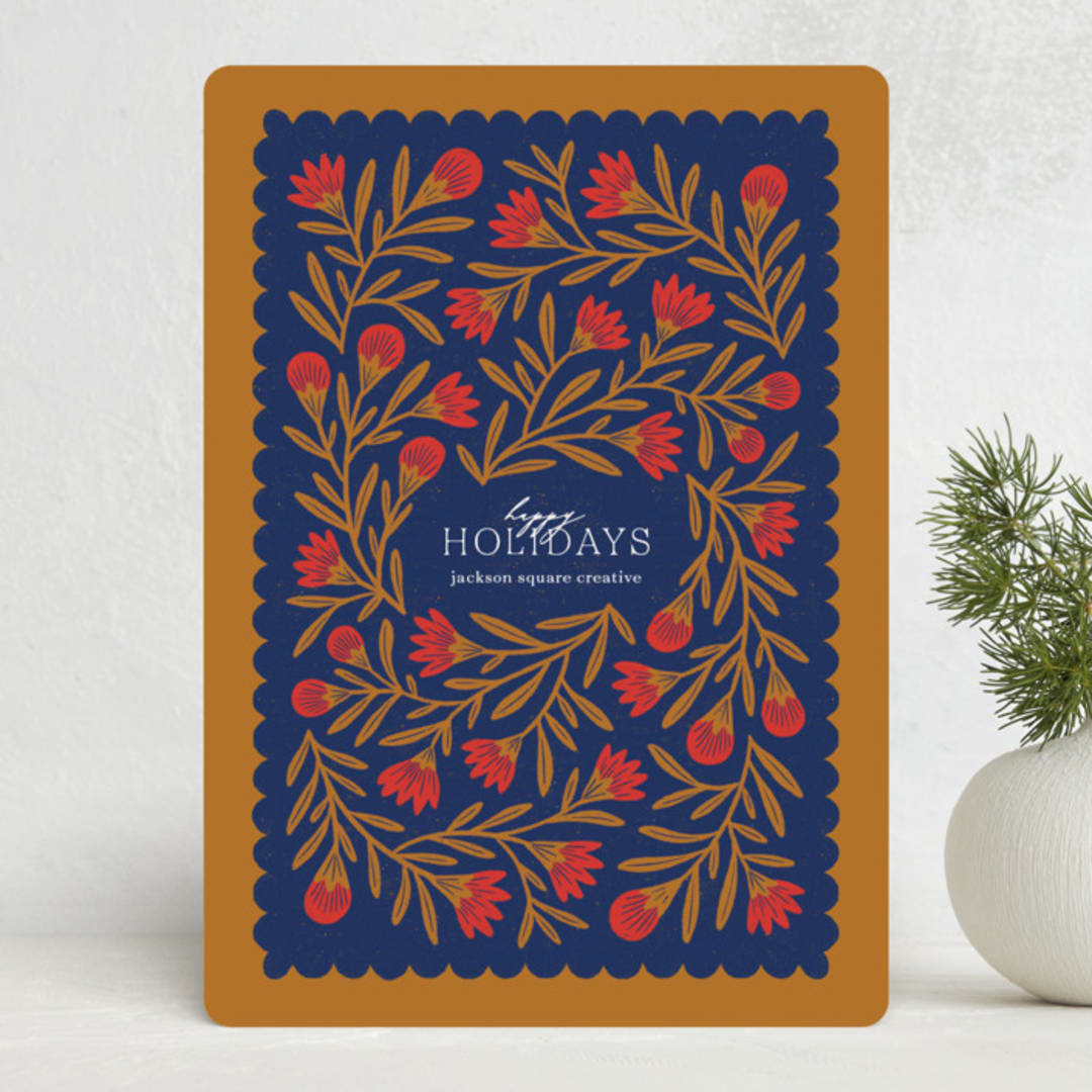 "Textile" - Holiday Cards in Ginger by Jen Owens - Front