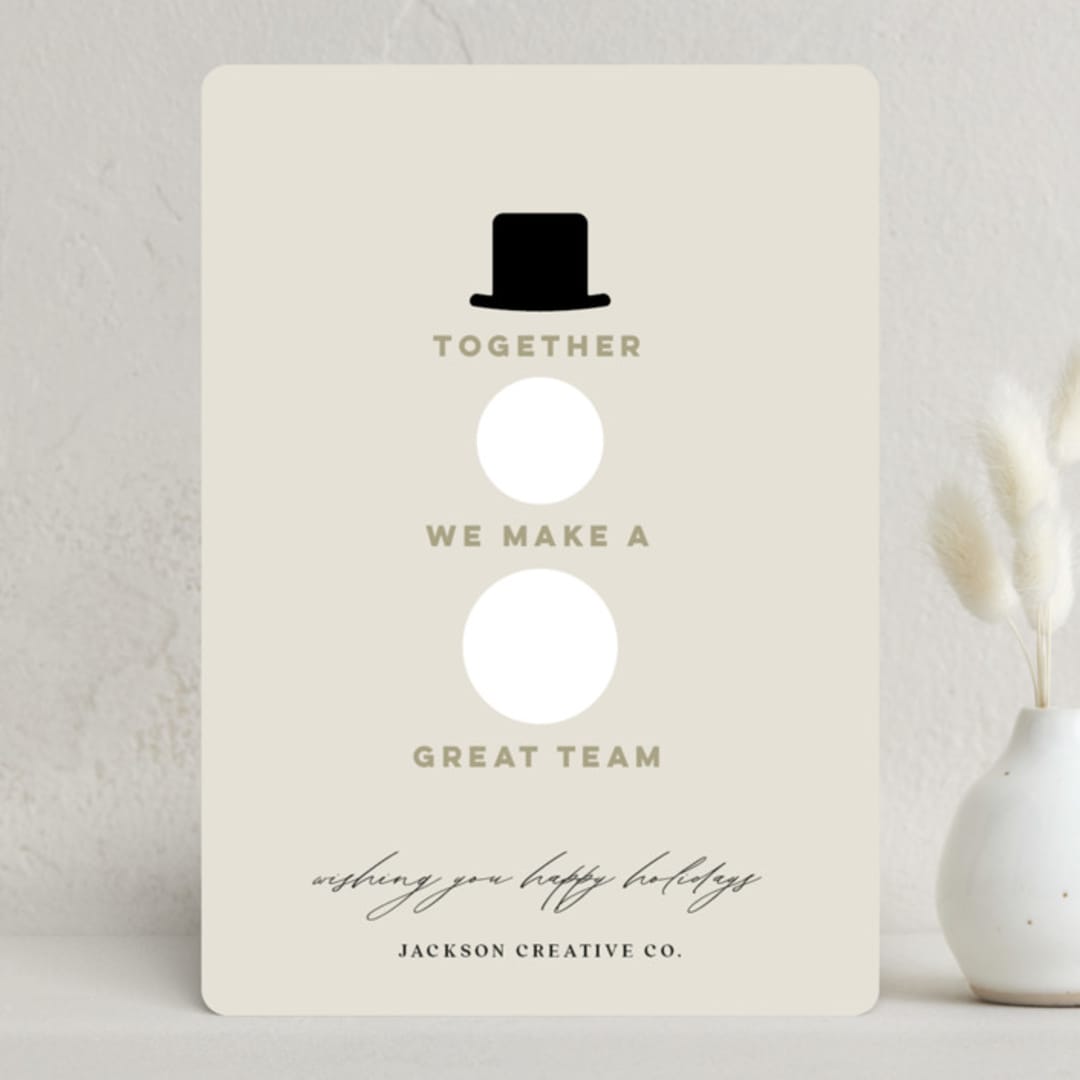 "Holiday Team" - Holiday Cards in Eggnog by Louise Kay - Front