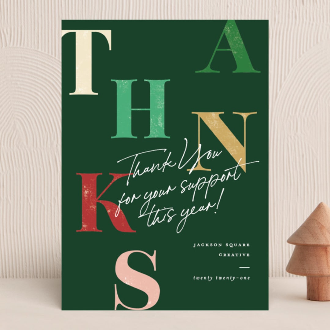 "Holiday Thank You" - Holiday Cards in Gumdrop by Pixel and Hank - Front