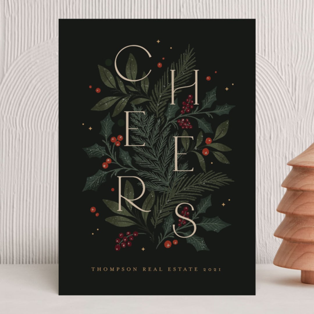 "Winter Cheers" - Holiday Cards in Forest by Kristen Smith - Front