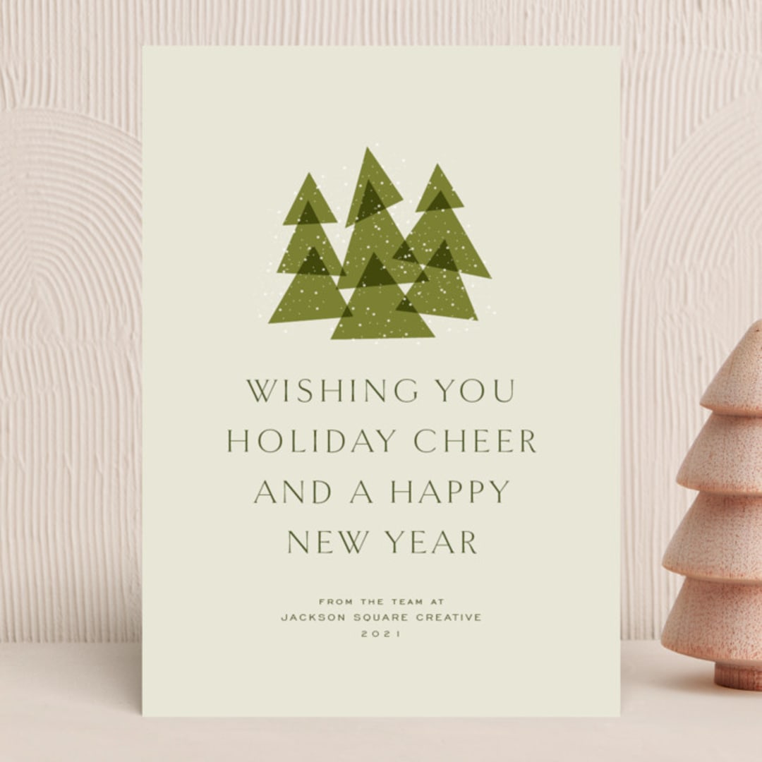 "Happy trees" - Holiday Cards in Vintage by Lea Delaveris - Front
