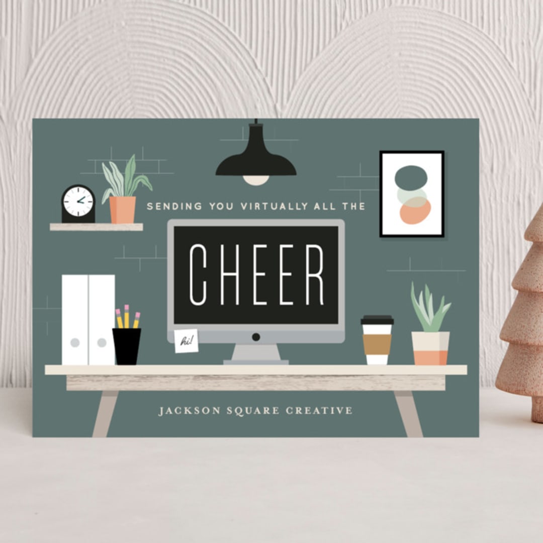 "Virtual Joy" - Holiday Cards in Juniper by Annie Holmquist - Front