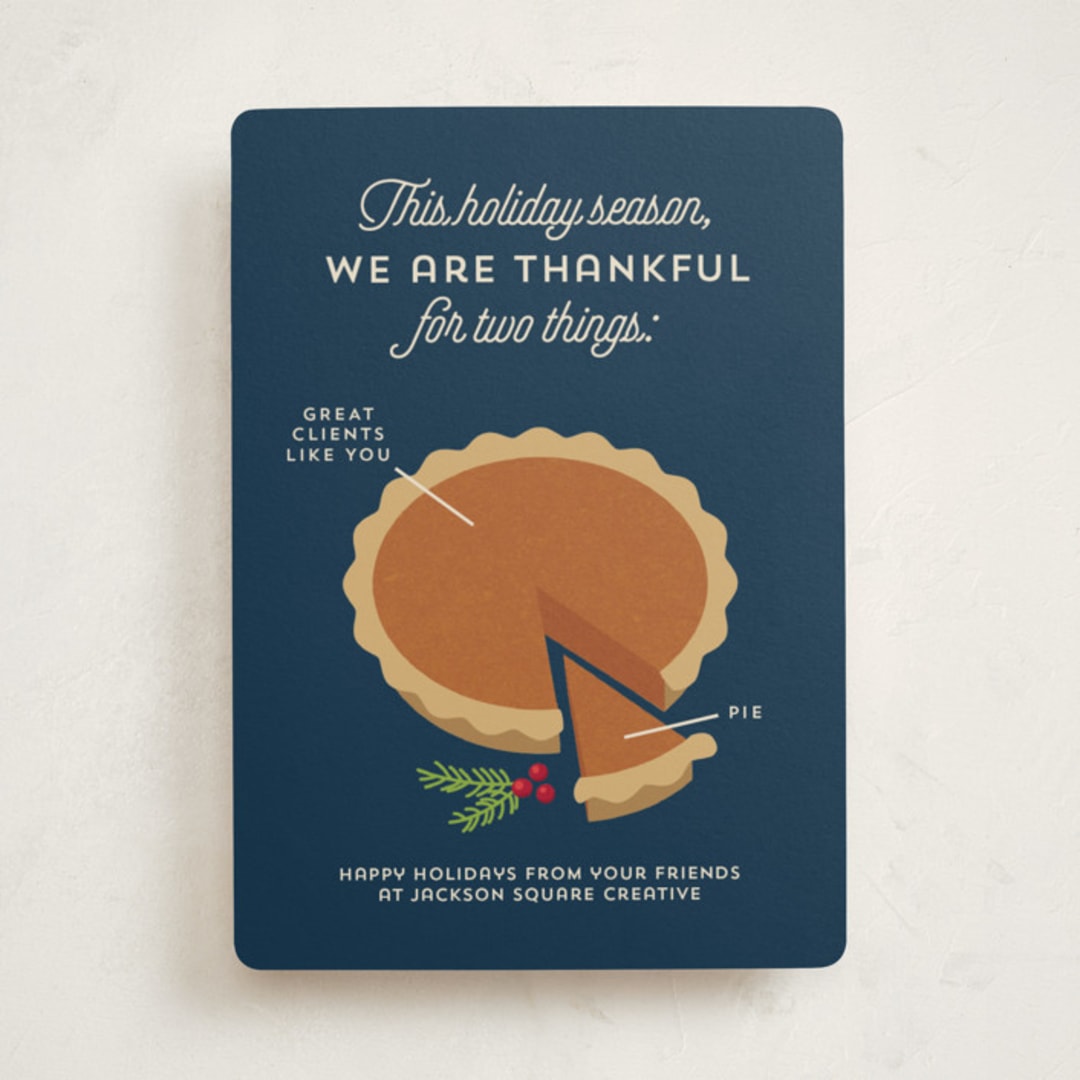 "Pie Chart" - Holiday Cards in Midnight by Holly Whitcomb - Front