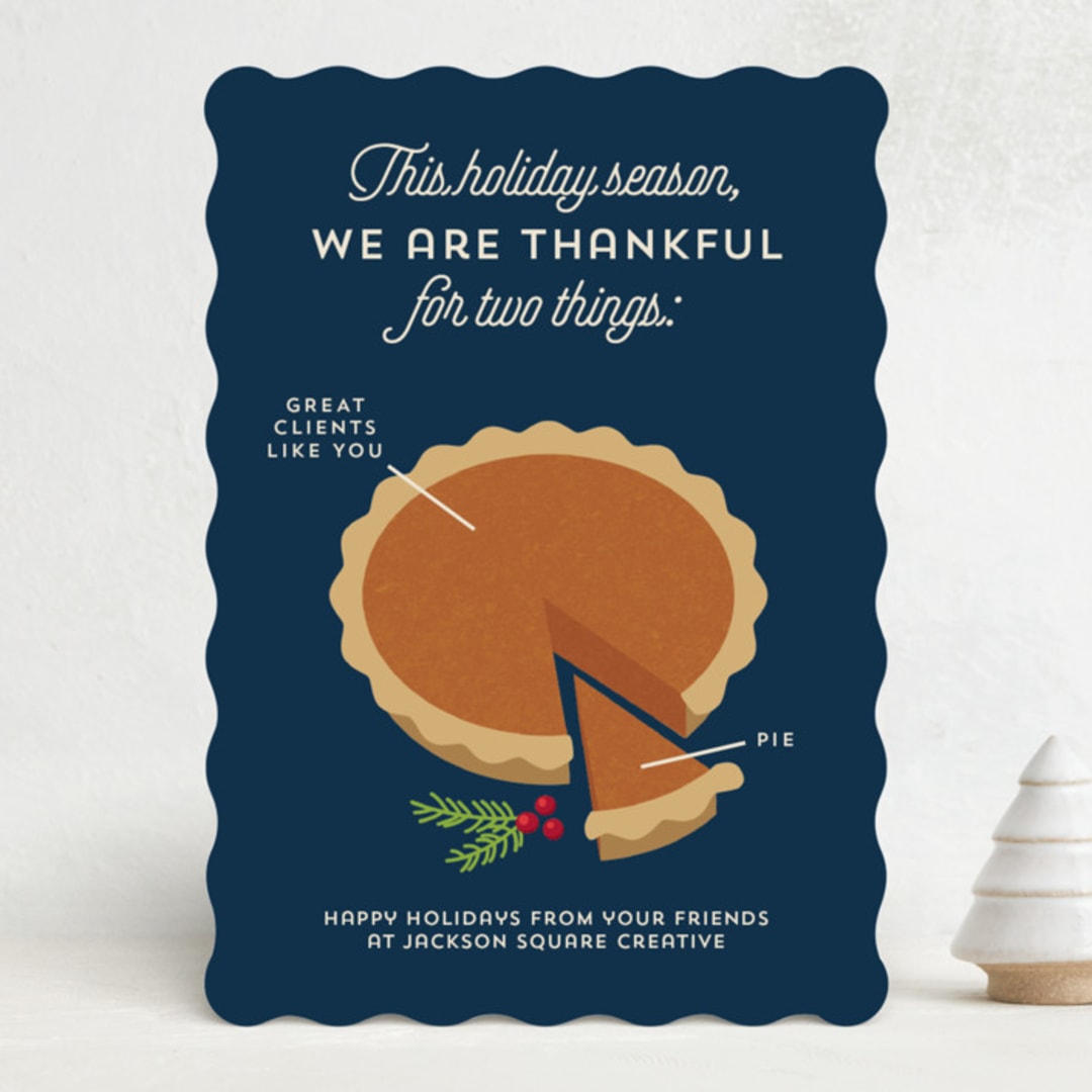 "Pie Chart" - Holiday Cards in Midnight by Holly Whitcomb - Front
