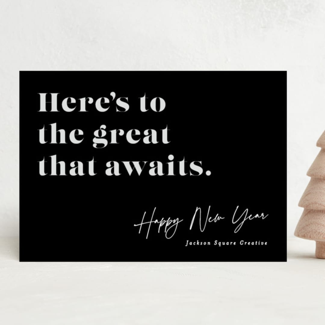 "Bold Type" - Holiday Cards in Noir by Bethan - Front