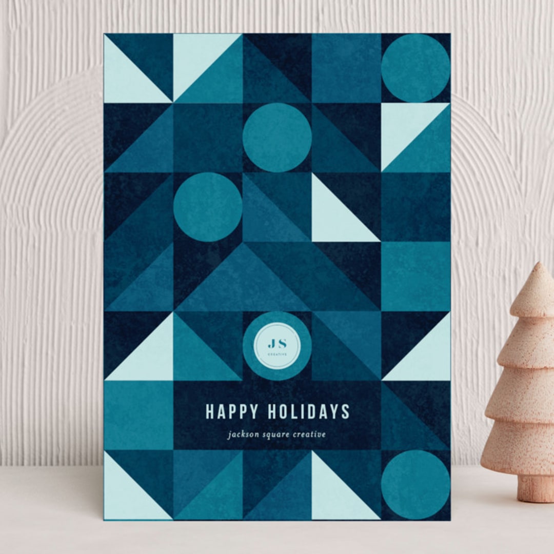 "Geo Christmas Tree" - Holiday Cards in Glacier by Iveta Angelova - Front